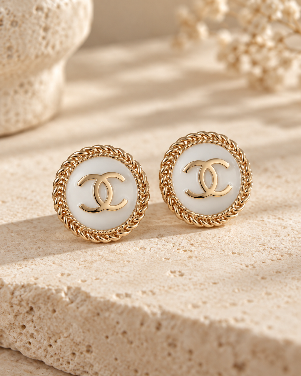 The Blanc Héritage Earrings | Authentic Vintage Chanel | 20mm