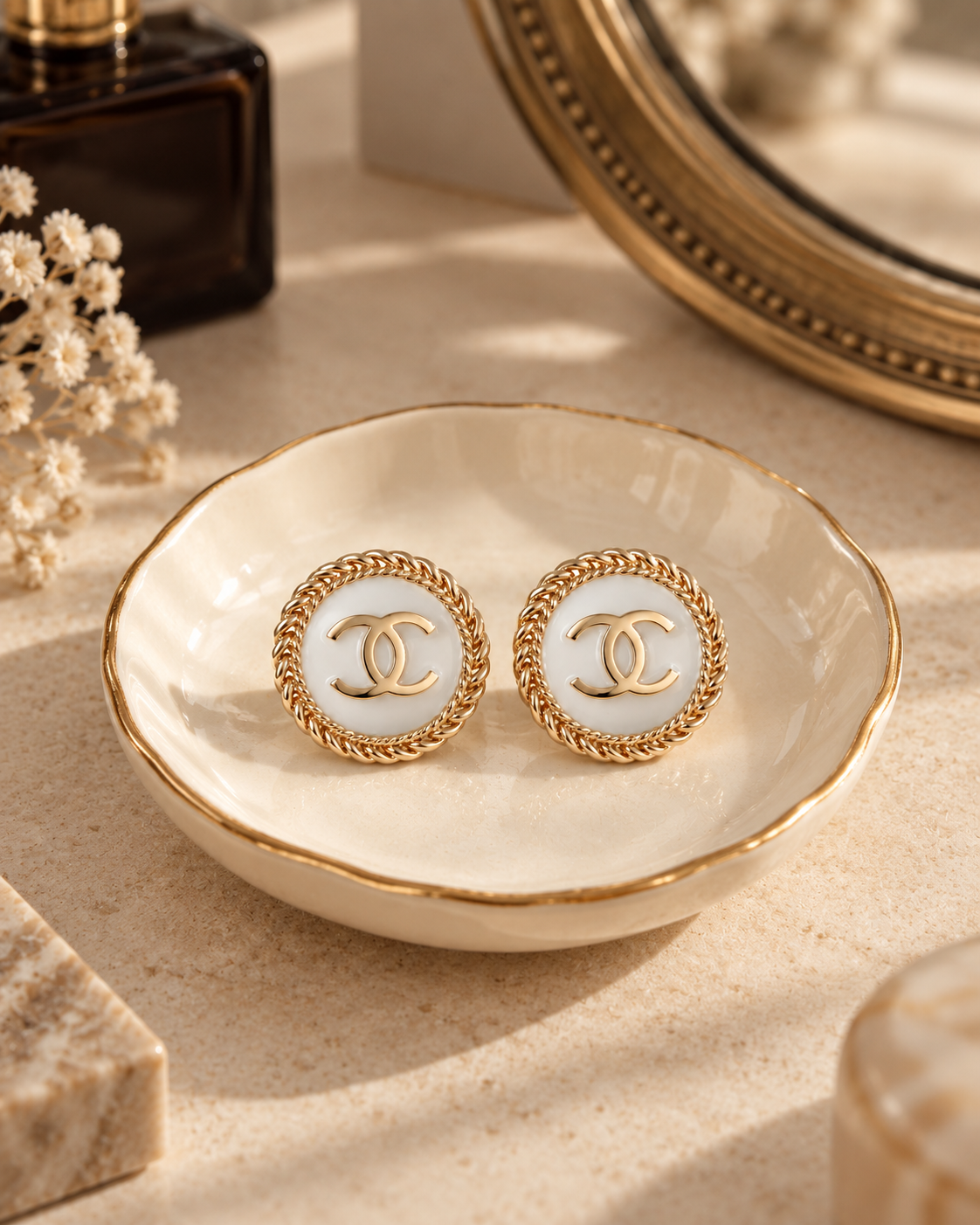 The Blanc Héritage Earrings | Authentic Vintage Chanel | 20mm