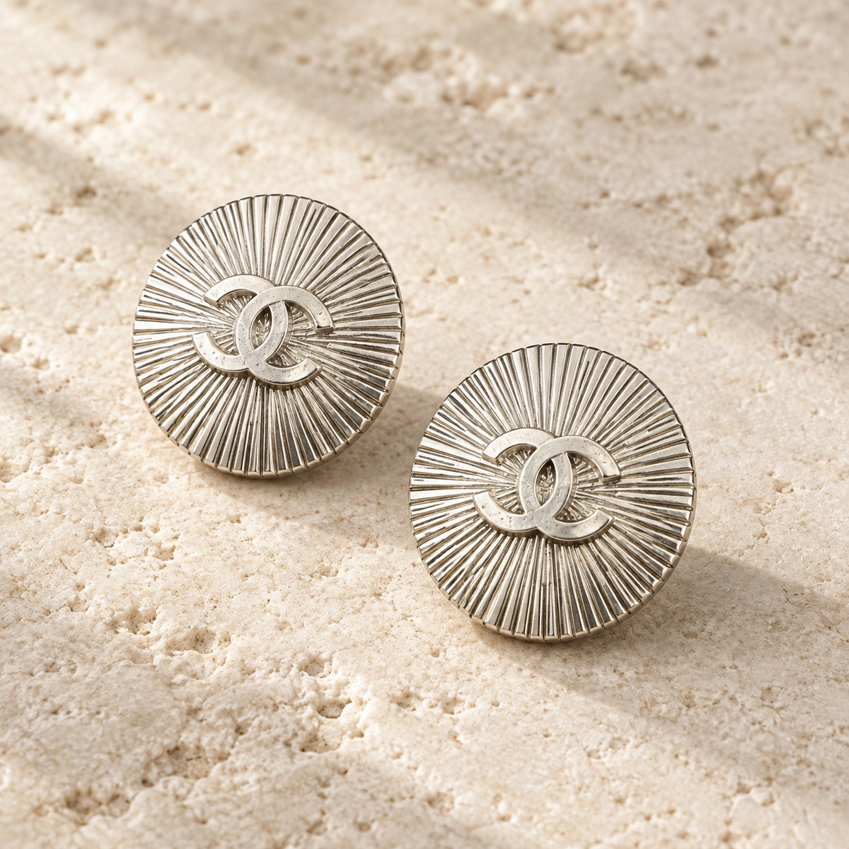 The Soleil Argenté Earrings | Authentic Vintage Chanel | 18mm