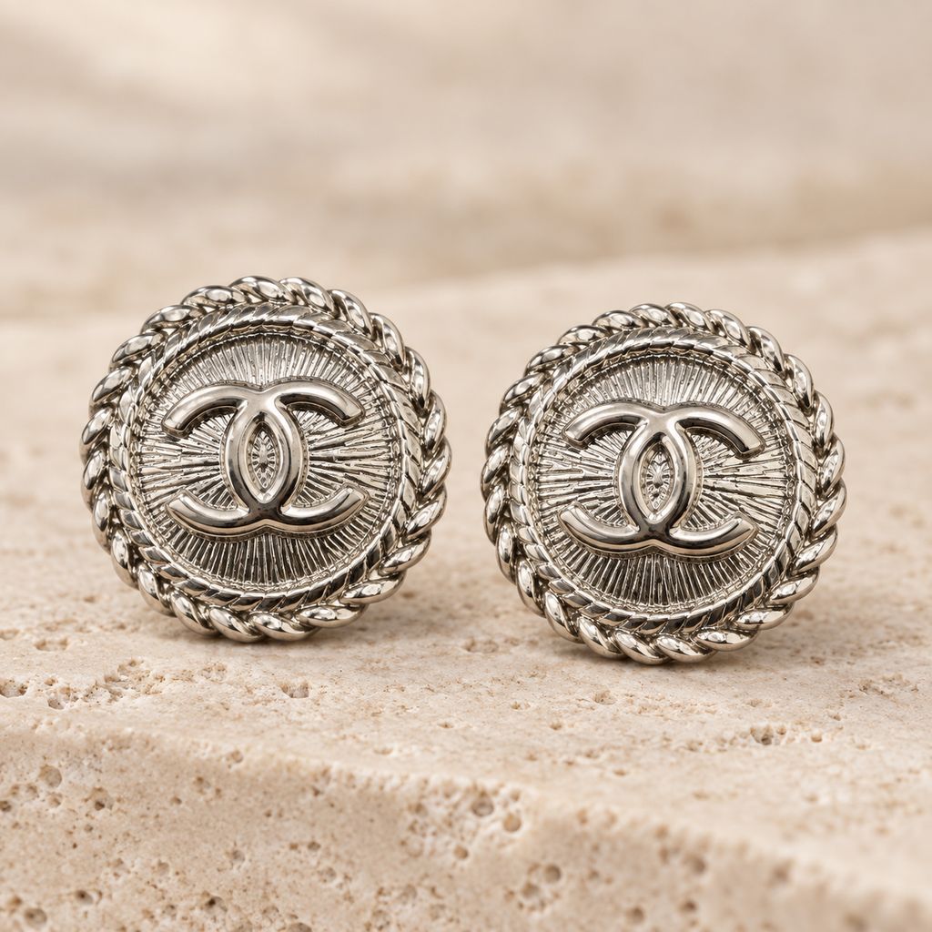 The Argent Tressé Earrings | Authentic Vintage Chanel | 20mm