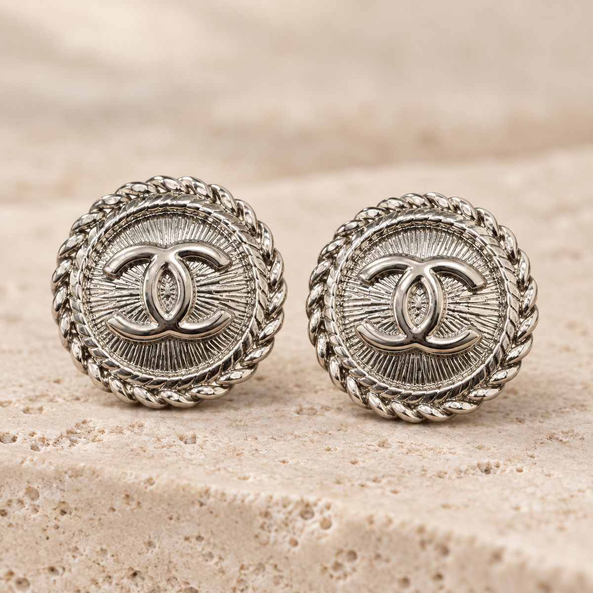 The Argent Tressé Earrings | Authentic Vintage Chanel | 20mm