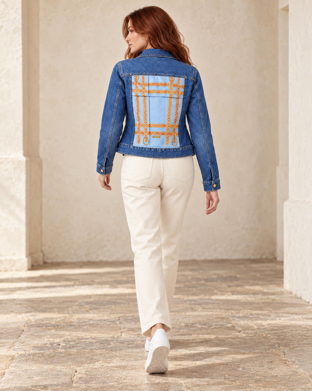 The Gucci Sky Blue Belt Denim Jacket