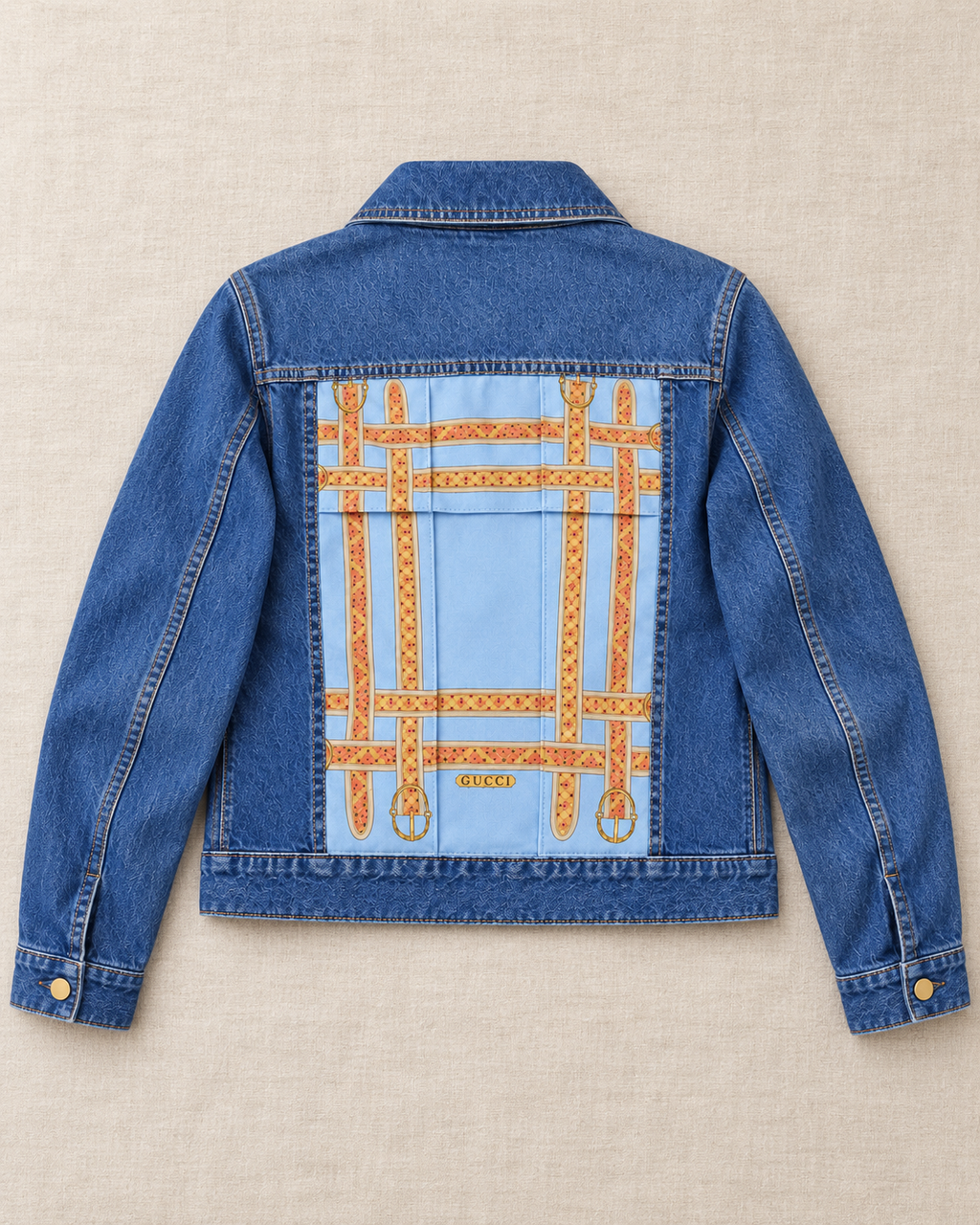 The Gucci Sky Blue Belt Denim Jacket
