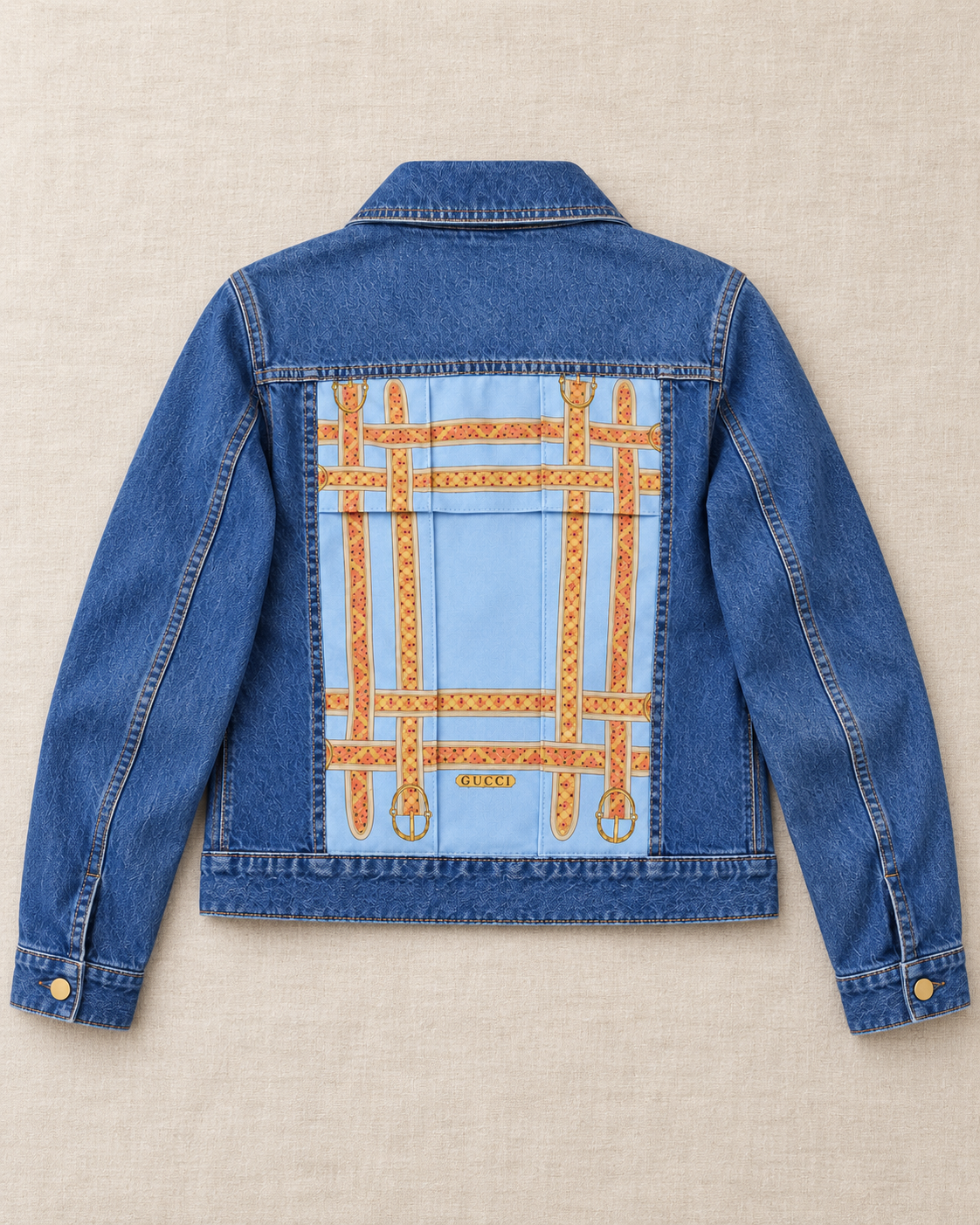 The Gucci Sky Blue Belt Denim Jacket