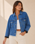 Authentic Celine Scarf Reimagined Denim Jacket