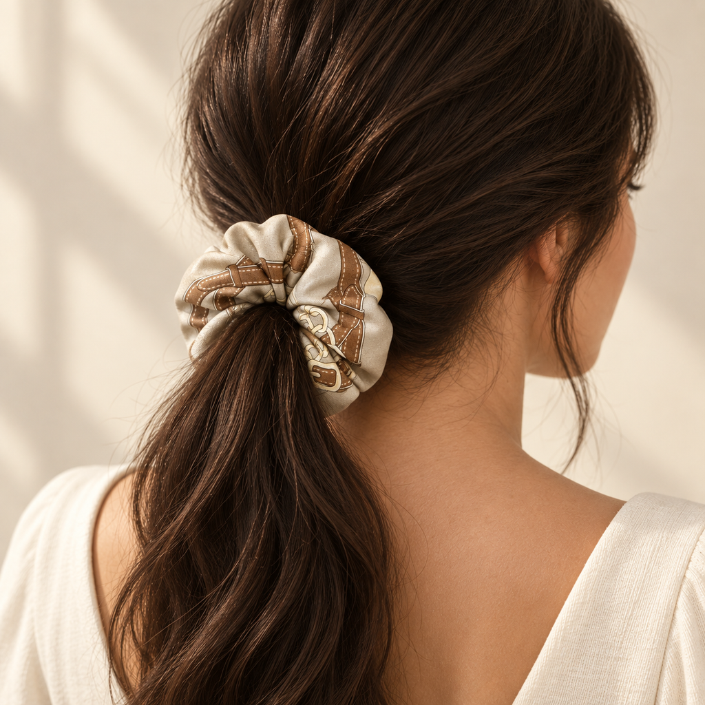 The Gilded Equestrian Scrunchie | Authentic Vintage Trussardi