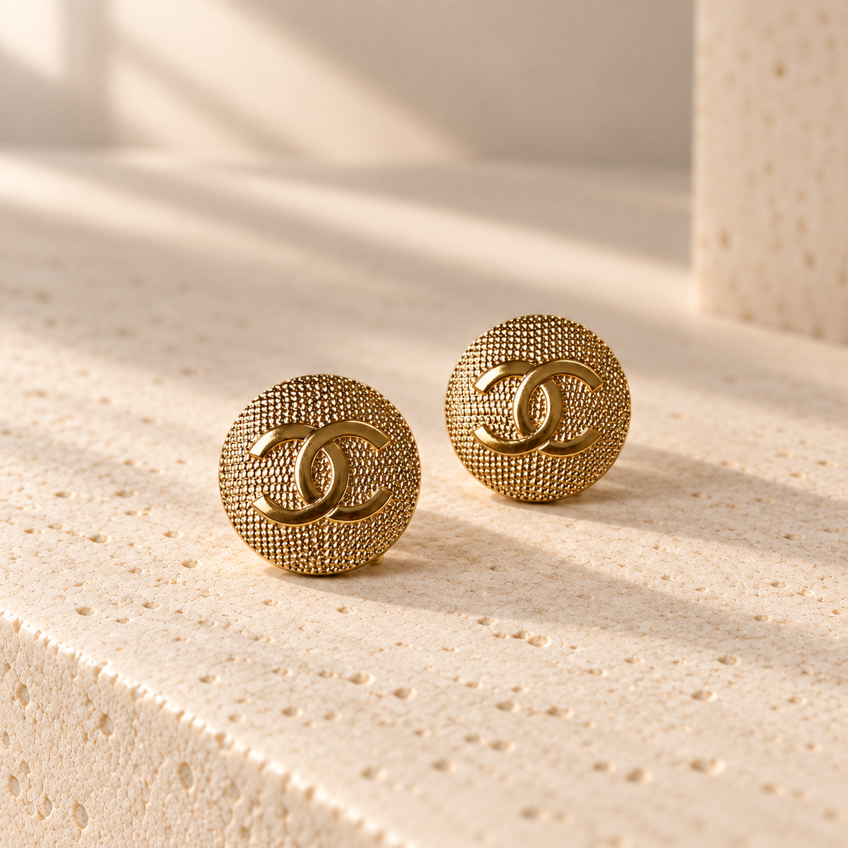 The Tissé Doré Earrings | Authentic Vintage Chanel | 20mm