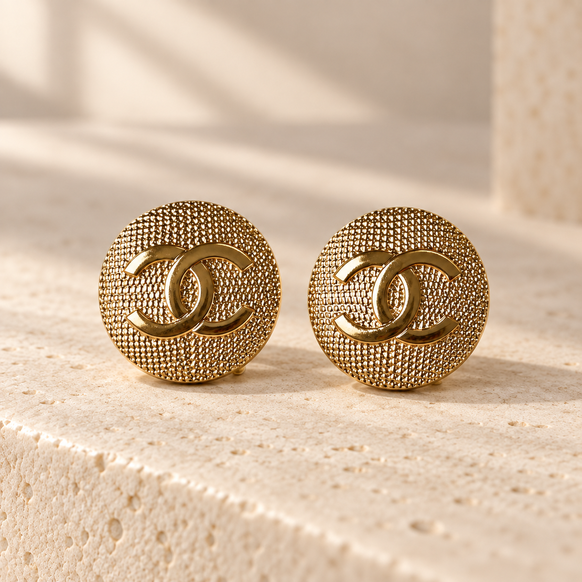 The Tissé Doré Earrings | Authentic Vintage Chanel | 20mm