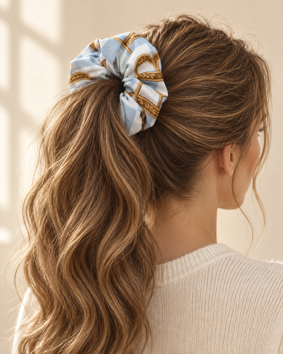 The Ciel & Gold Scrunchie | Authentic Vintage Roberta di Camerino