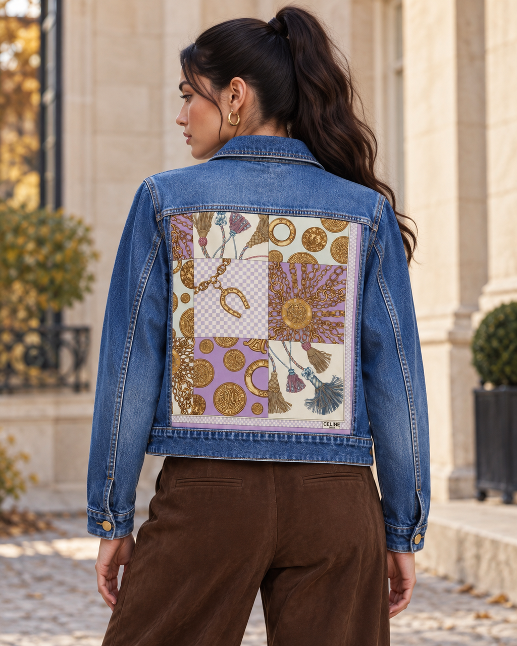 The Celine Lavender & Gold Denim Jacket