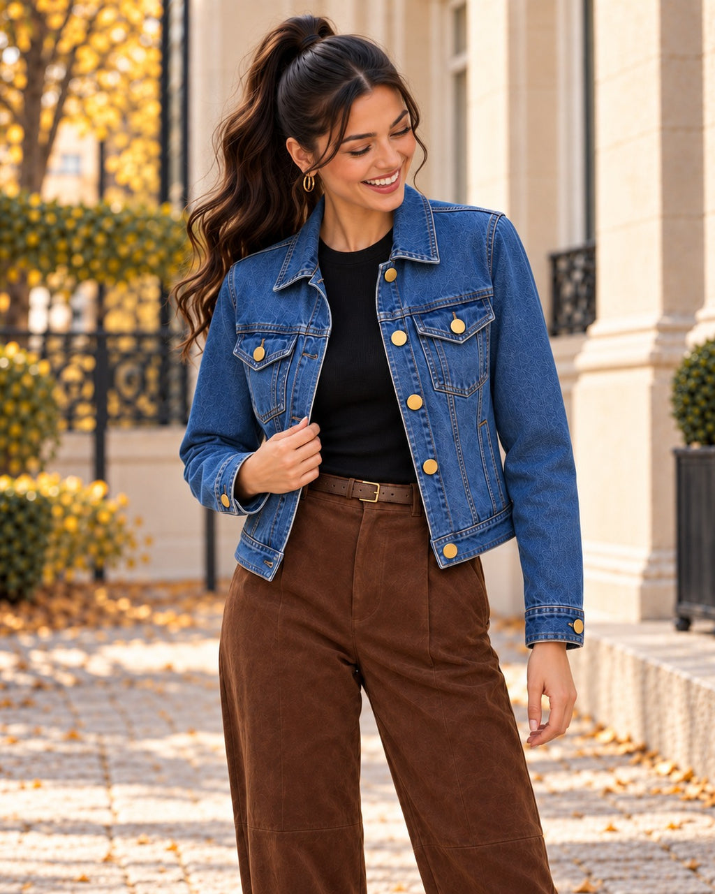 The Celine Lavender & Gold Denim Jacket