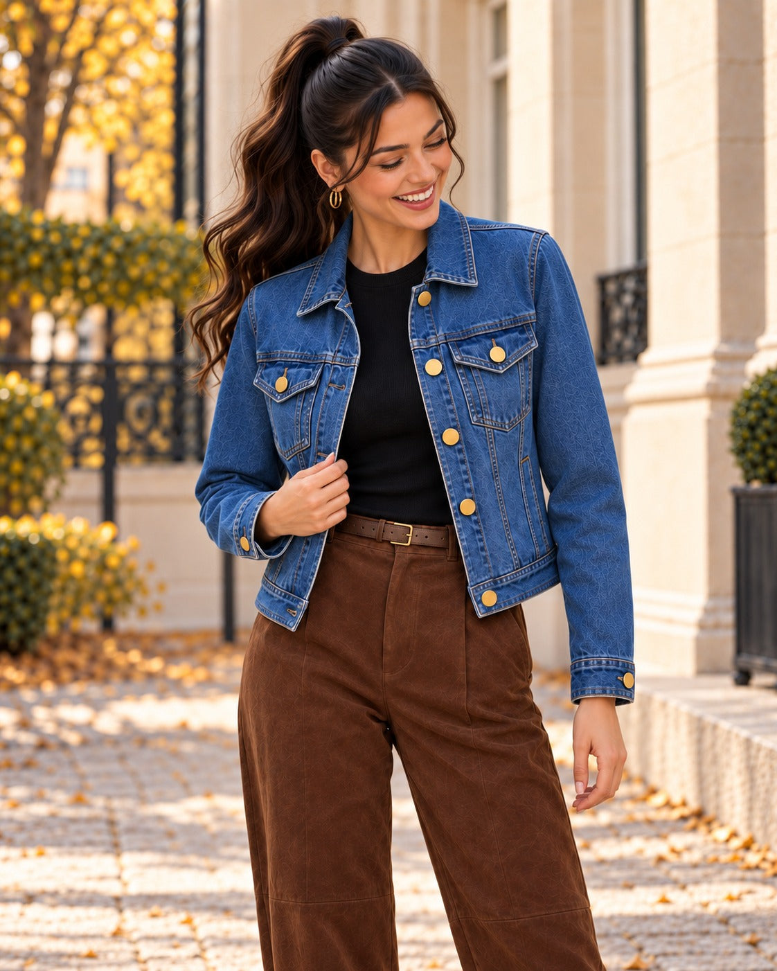 The Celine Lavender & Gold Denim Jacket