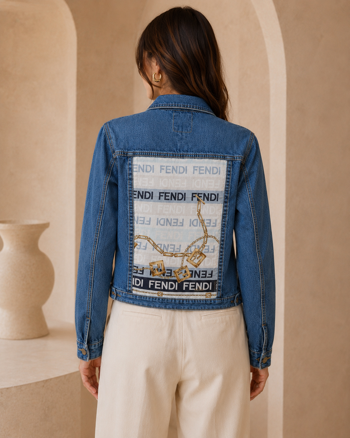 Fendi Scarf Reimagined Denim Jacket