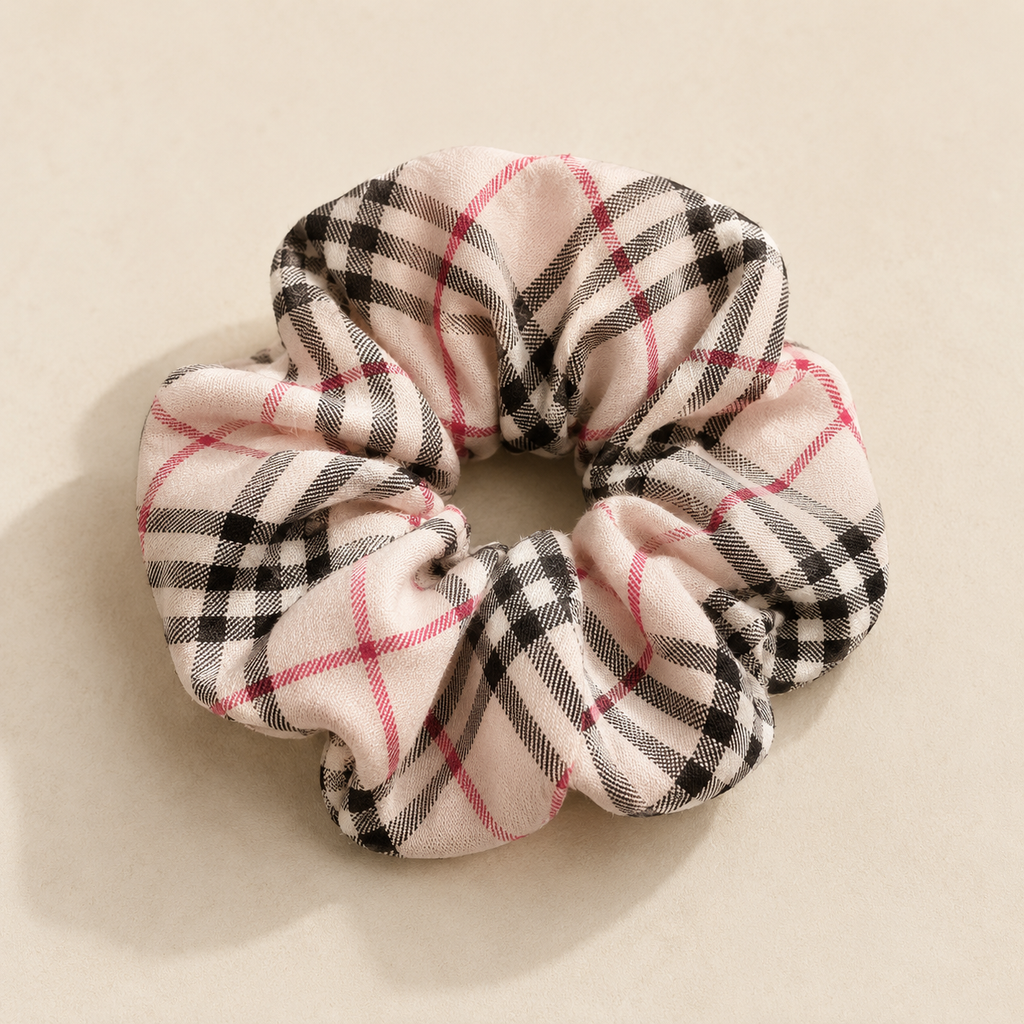 Vintage Plaid Jumbo Scarf Scrunchie