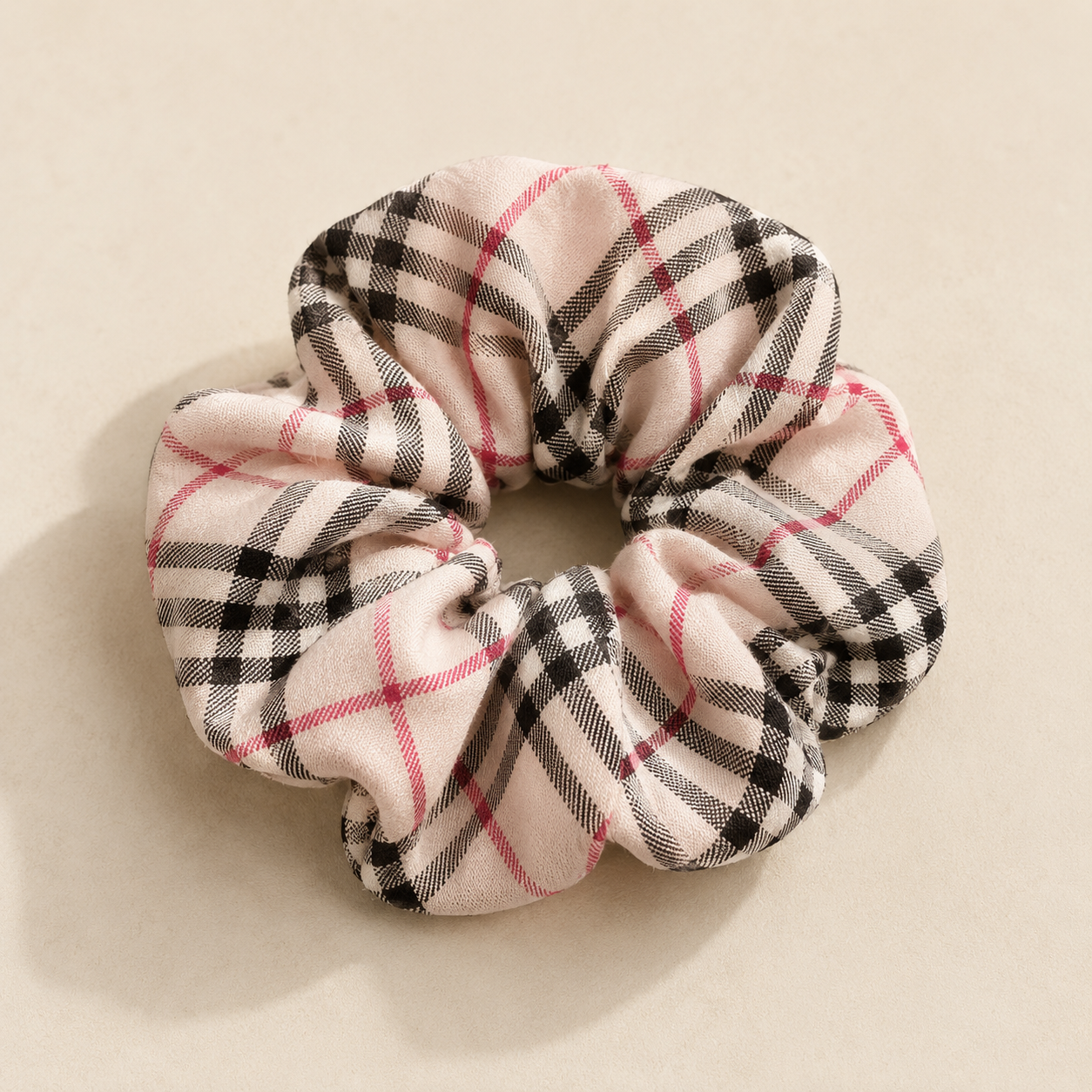 Vintage Plaid Jumbo Scarf Scrunchie