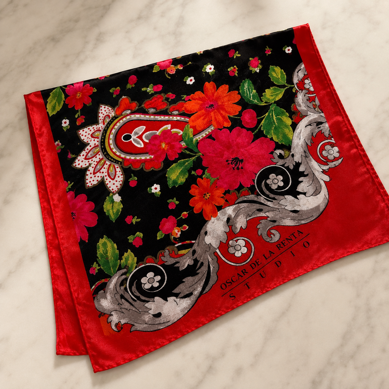 Jumbo Oscar de la Renta Silk Scrunchie
