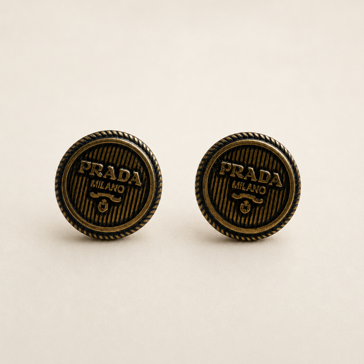 Authentic Vintage Prada Button Earrings