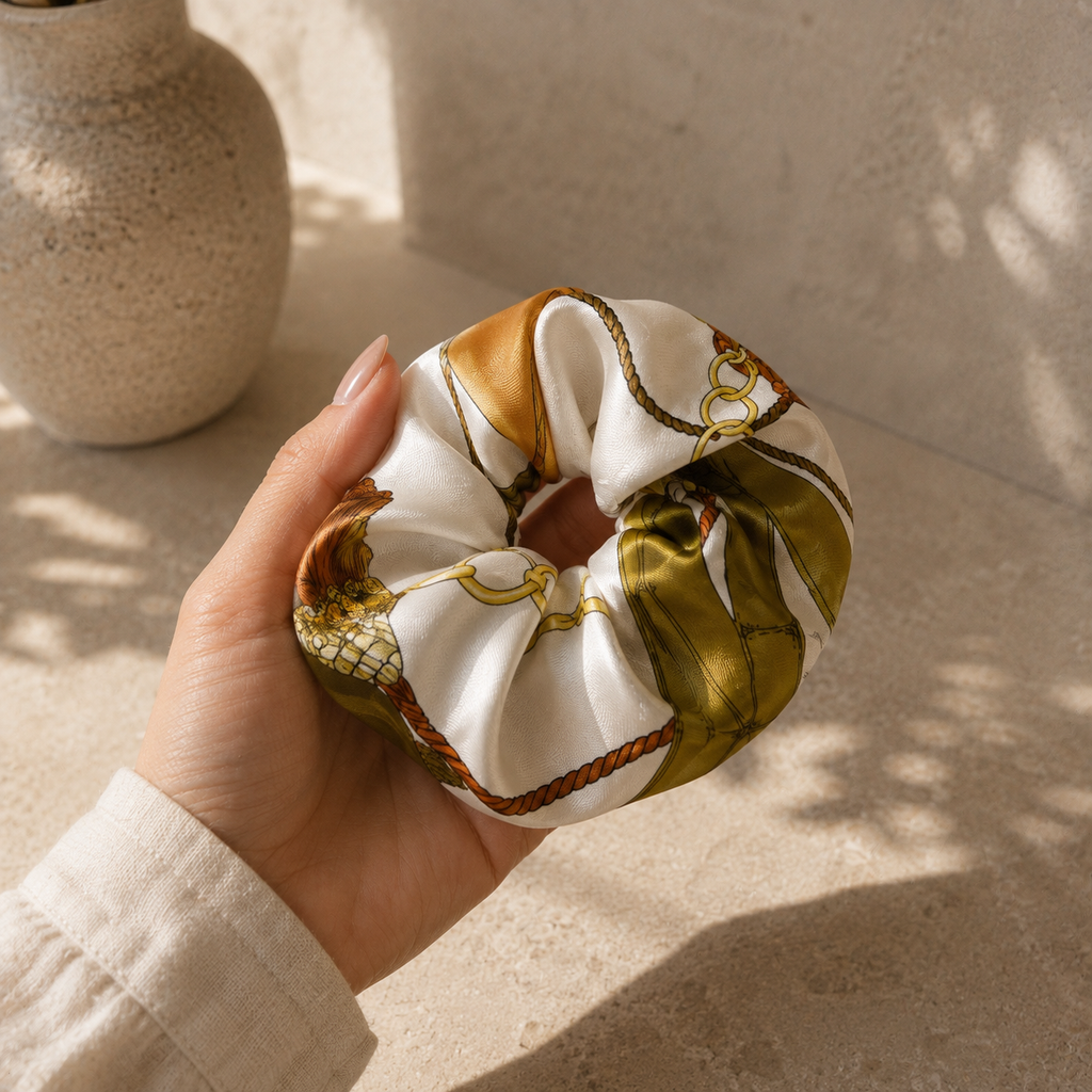 Vintage Celine Paris Silk Jumbo Scrunchie