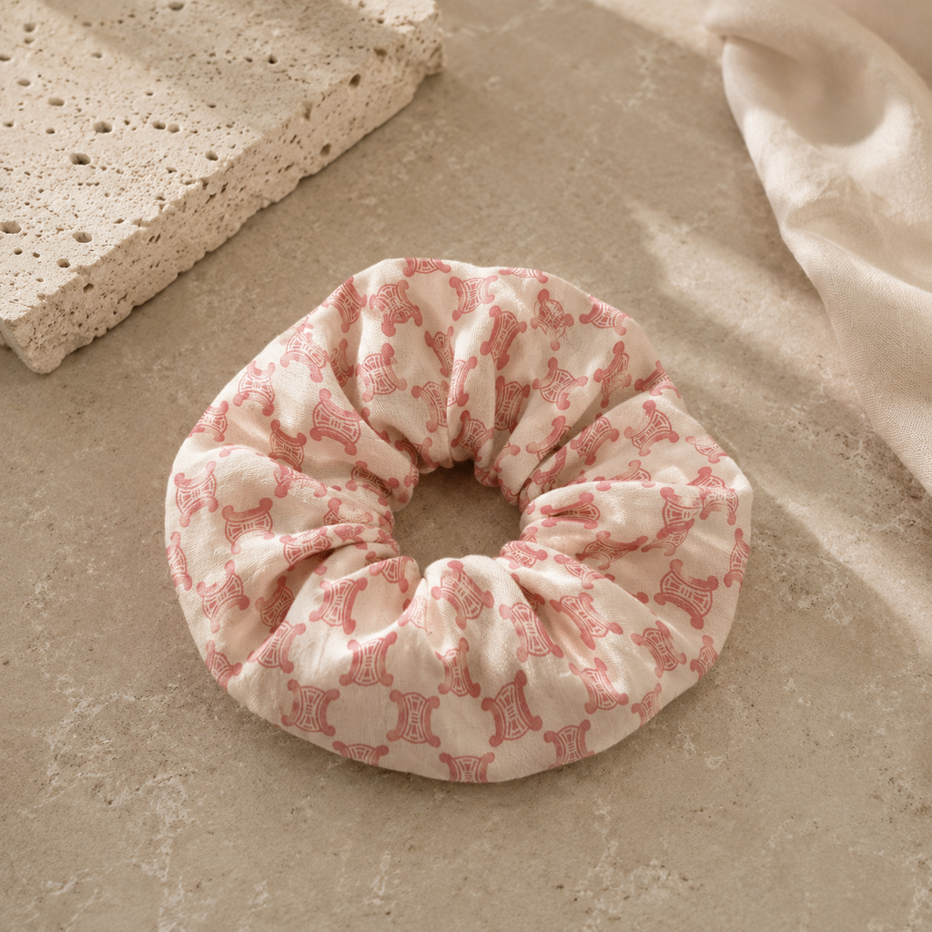 The Rose Triomphe Jumbo Scrunchie | Authentic Vintage Celine