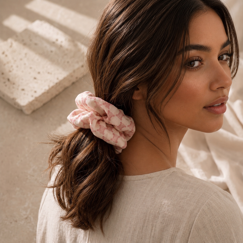 The Rose Triomphe Jumbo Scrunchie | Authentic Vintage Celine
