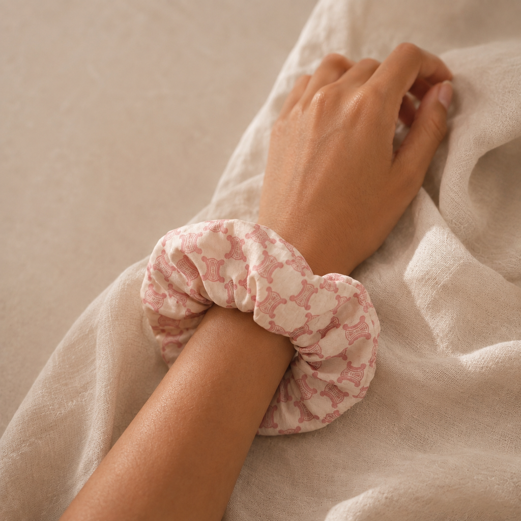 The Rose Triomphe Jumbo Scrunchie | Authentic Vintage Celine