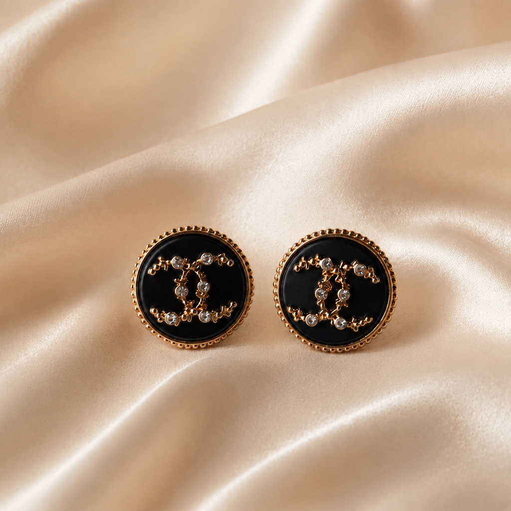 The Noir Lumière Earrings | Authentic Vintage Chanel | 20mm