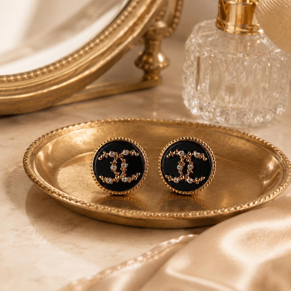 The Noir Lumière Earrings | Authentic Vintage Chanel | 20mm