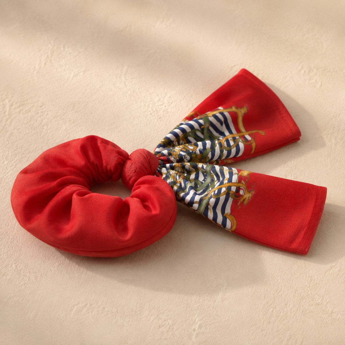 The Rosso Equestrian Tie Scrunchie | Authentic Vintage Roberta di Camerino