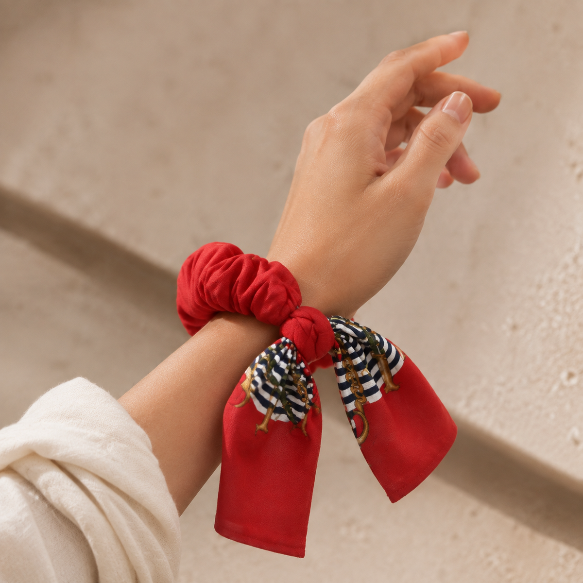 The Rosso Equestrian Tie Scrunchie | Authentic Vintage Roberta di Camerino