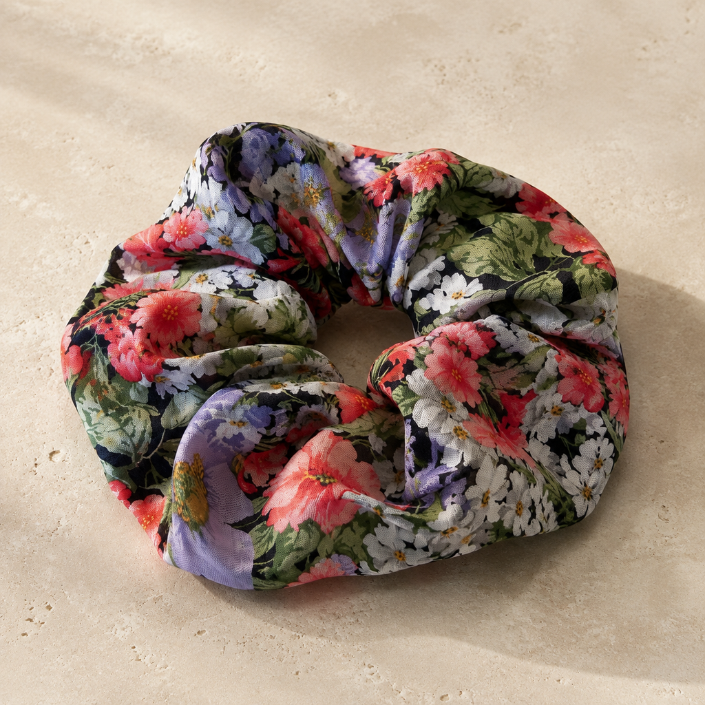 The Violet Floral Jumbo Scrunchie | Authentic Vintage YSL