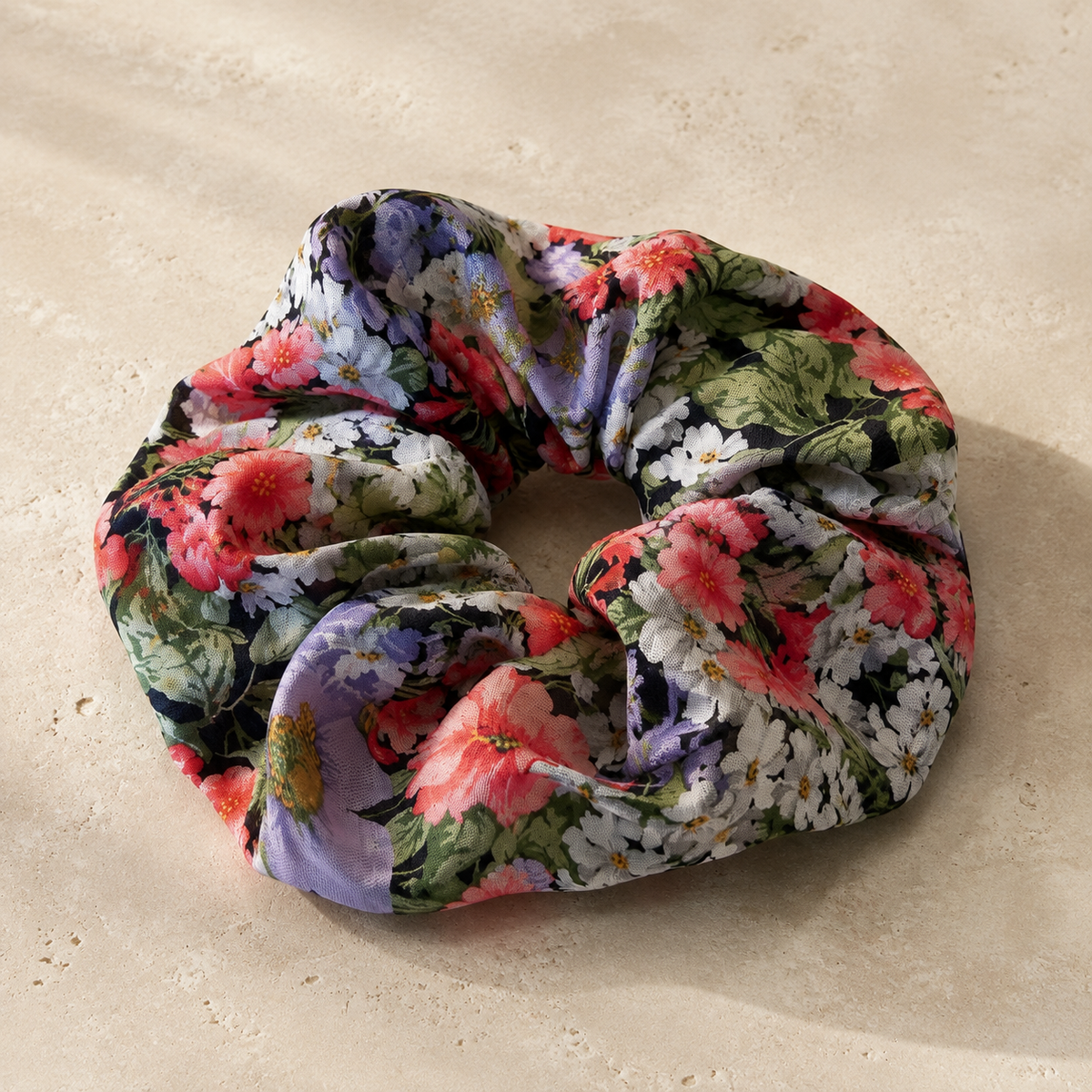 The Violet Floral Jumbo Scrunchie | Authentic Vintage YSL