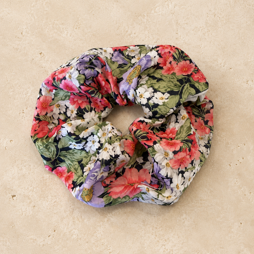 The Violet Floral Jumbo Scrunchie | Authentic Vintage YSL