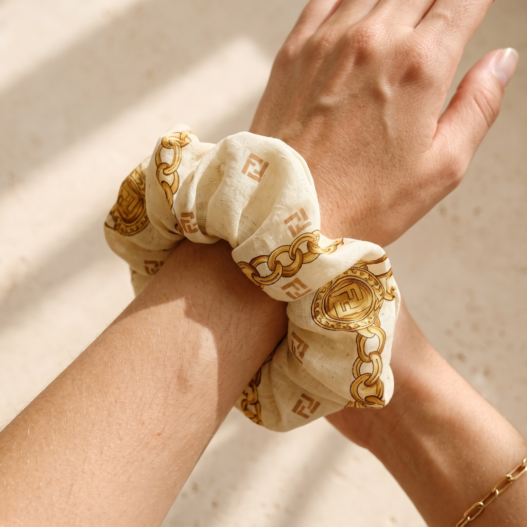 The Fendi Gilded Beige Jumbo Scrunchie