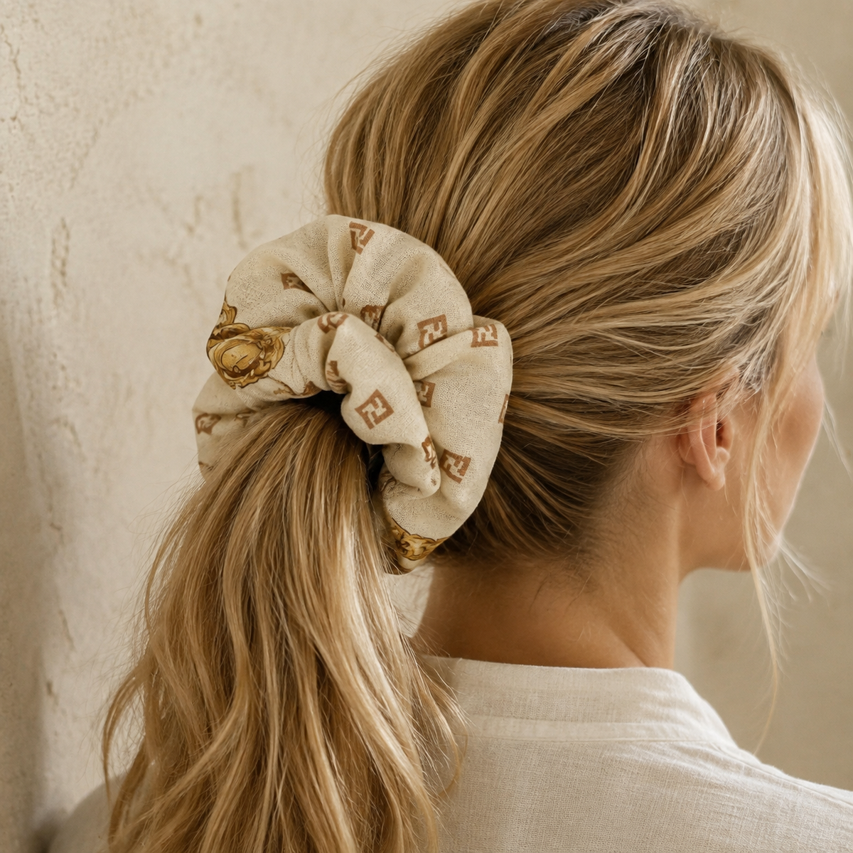 The Fendi Gilded Beige Jumbo Scrunchie