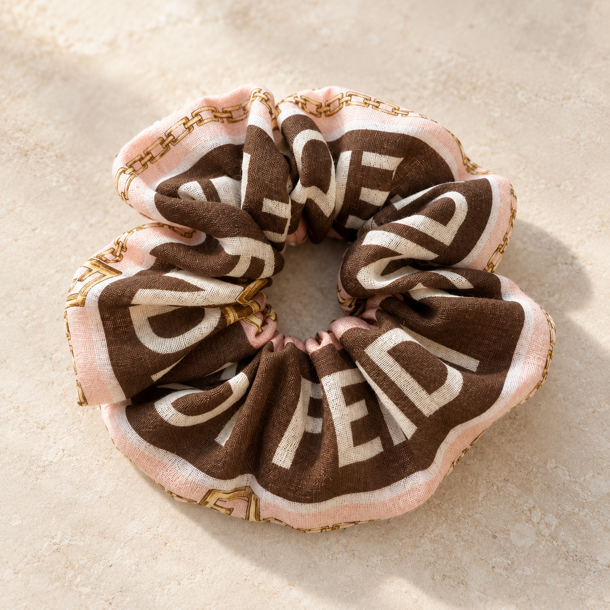 The Chocolate Logo Jumbo Scrunchie | Authentic Vintage Fendi