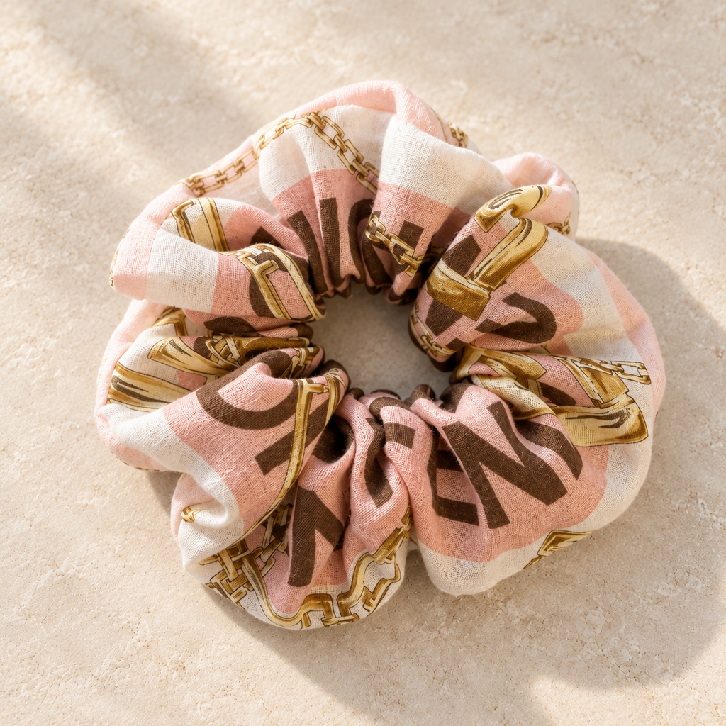 The Chocolate Logo Jumbo Scrunchie | Authentic Vintage Fendi