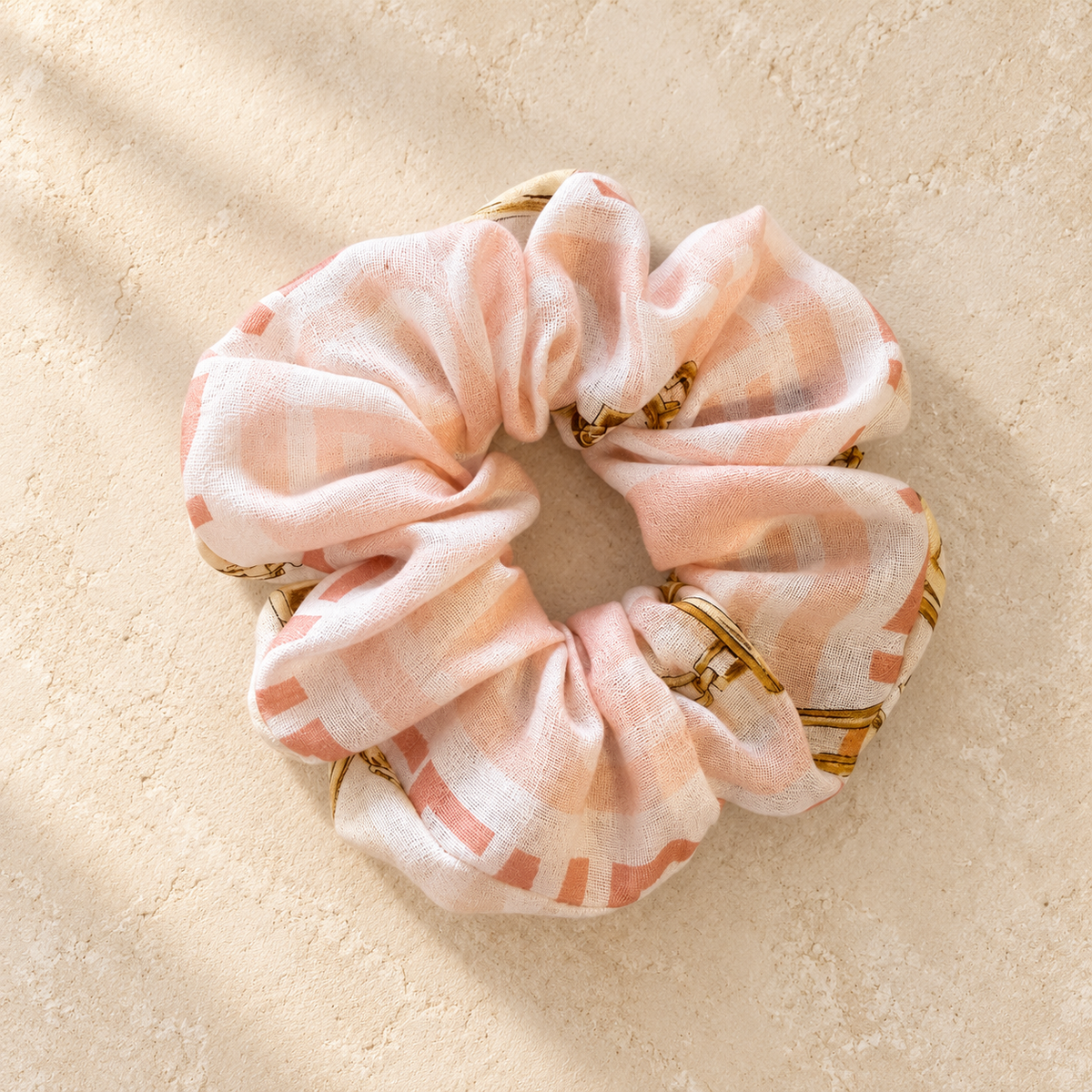 The Blush Logo Jumbo Scrunchie | Authentic Vintage Fendi