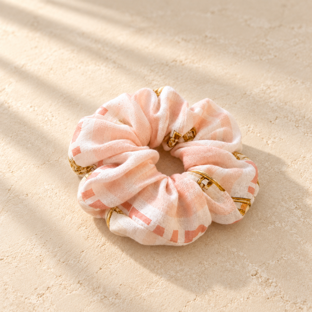 The Blush Logo Jumbo Scrunchie | Authentic Vintage Fendi