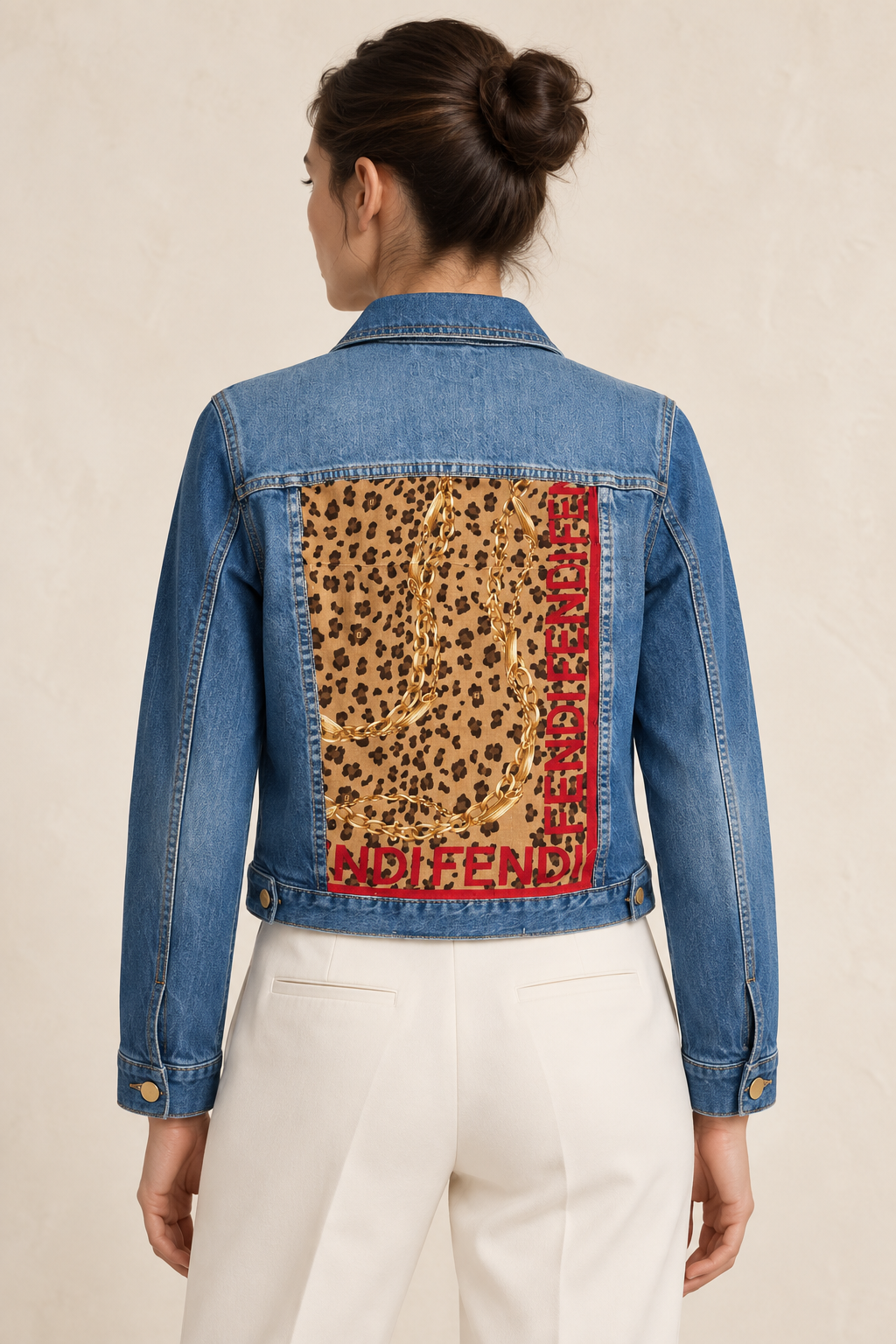 The Fendi Leopard Chain Denim Jacket | Small & Medium