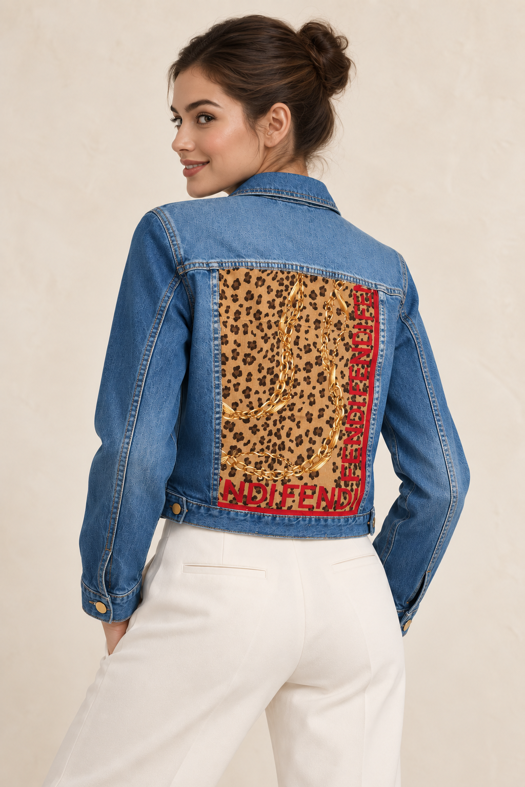 The Fendi Leopard Chain Denim Jacket | Small & Medium