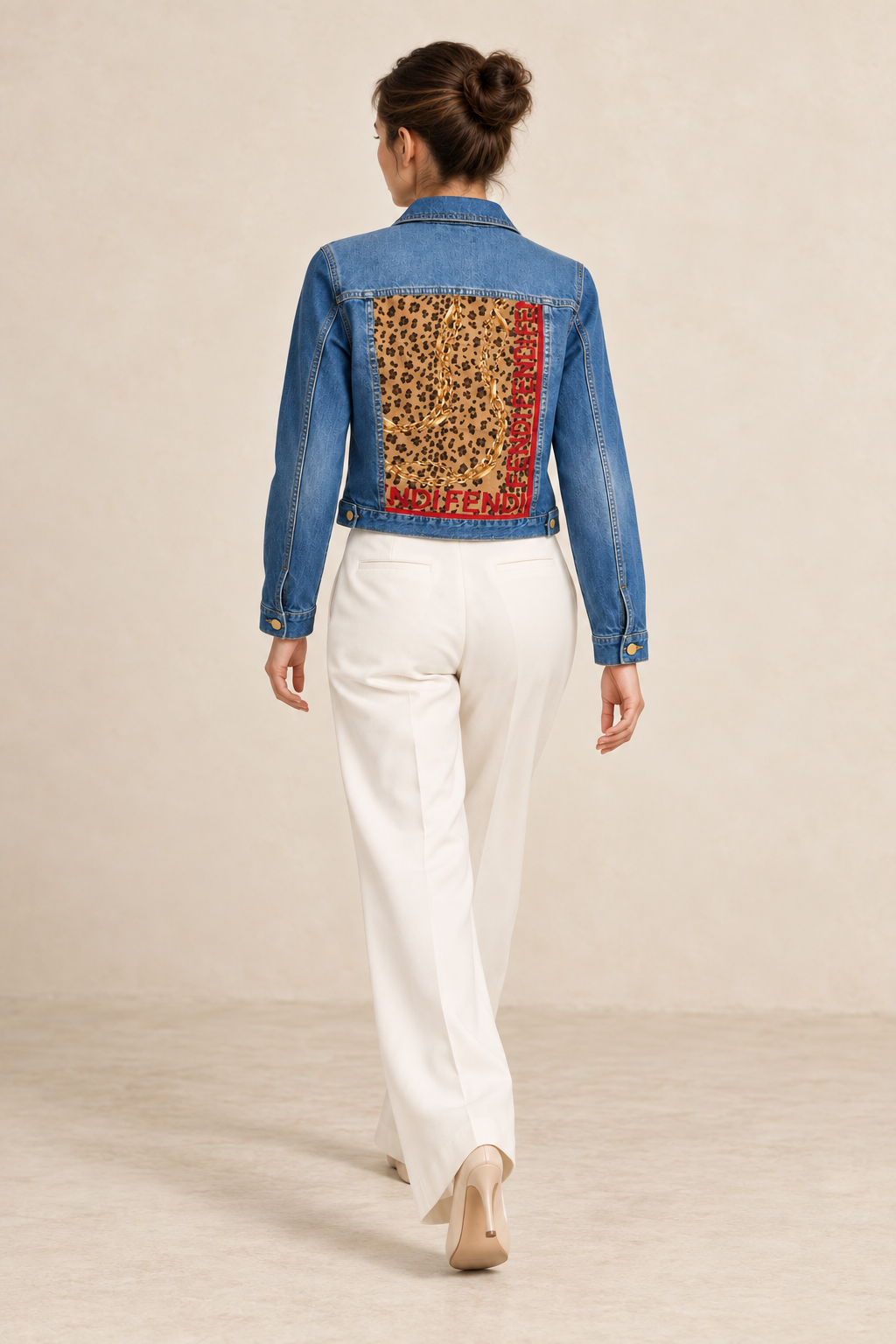 The Fendi Leopard Chain Denim Jacket | Small & Medium