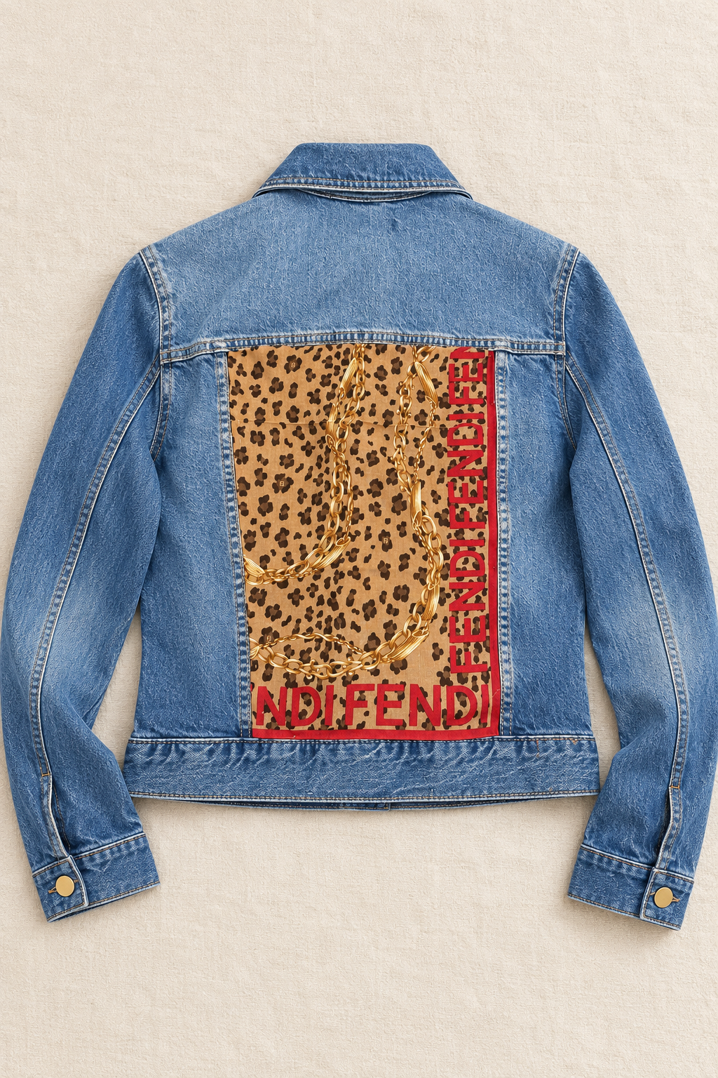 The Fendi Leopard Chain Denim Jacket | Small & Medium