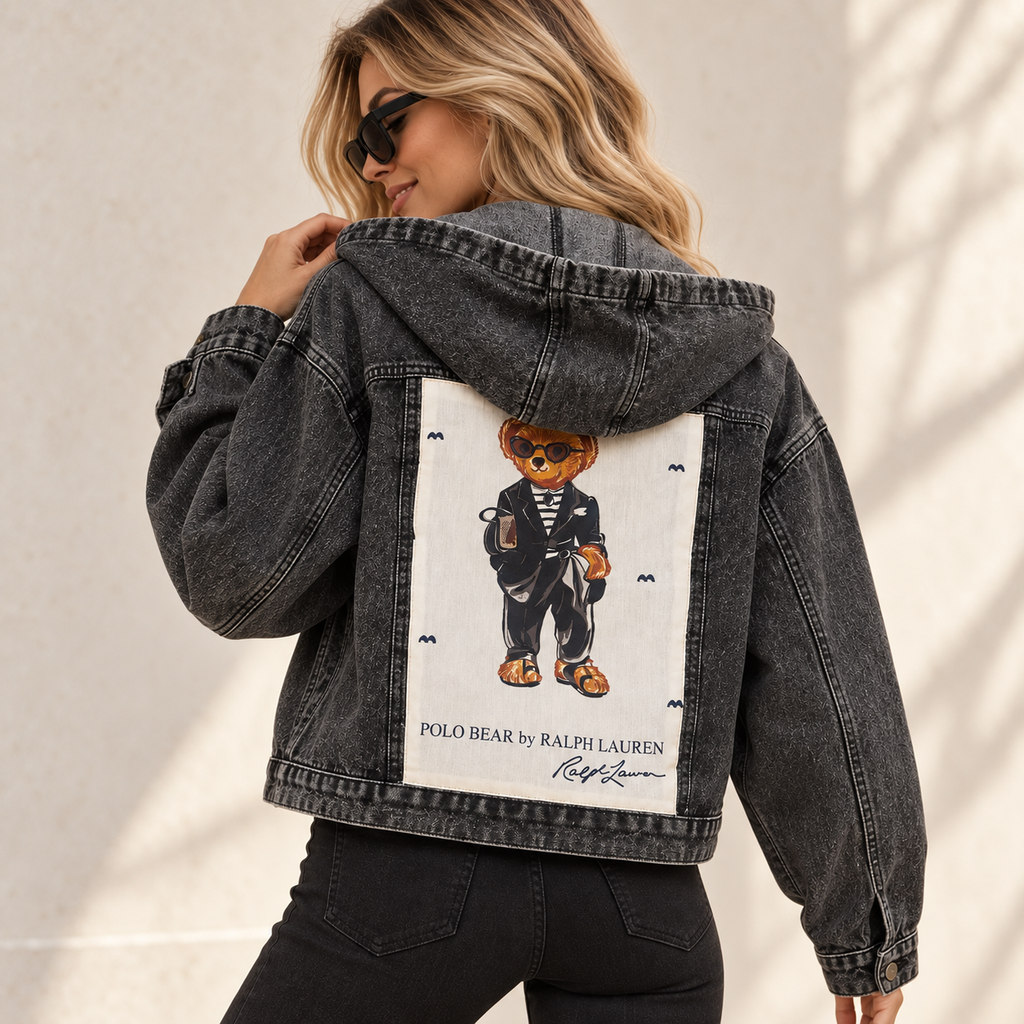The Ralph Lauren Noir Polo Bear Hooded Jacket | Small