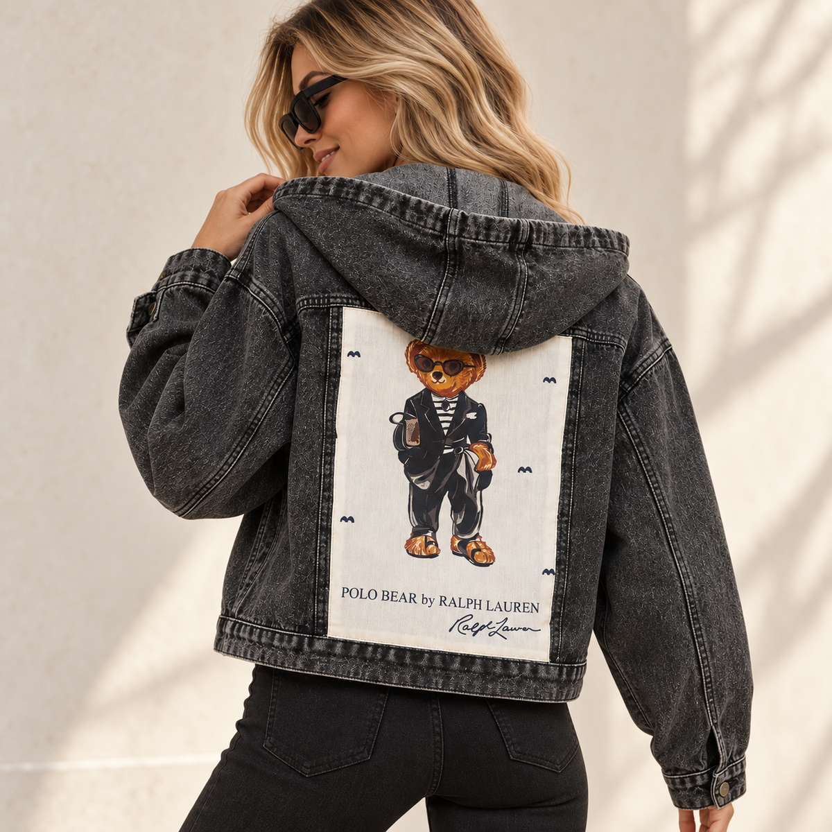 The Ralph Lauren Noir Polo Bear Hooded Jacket | Small