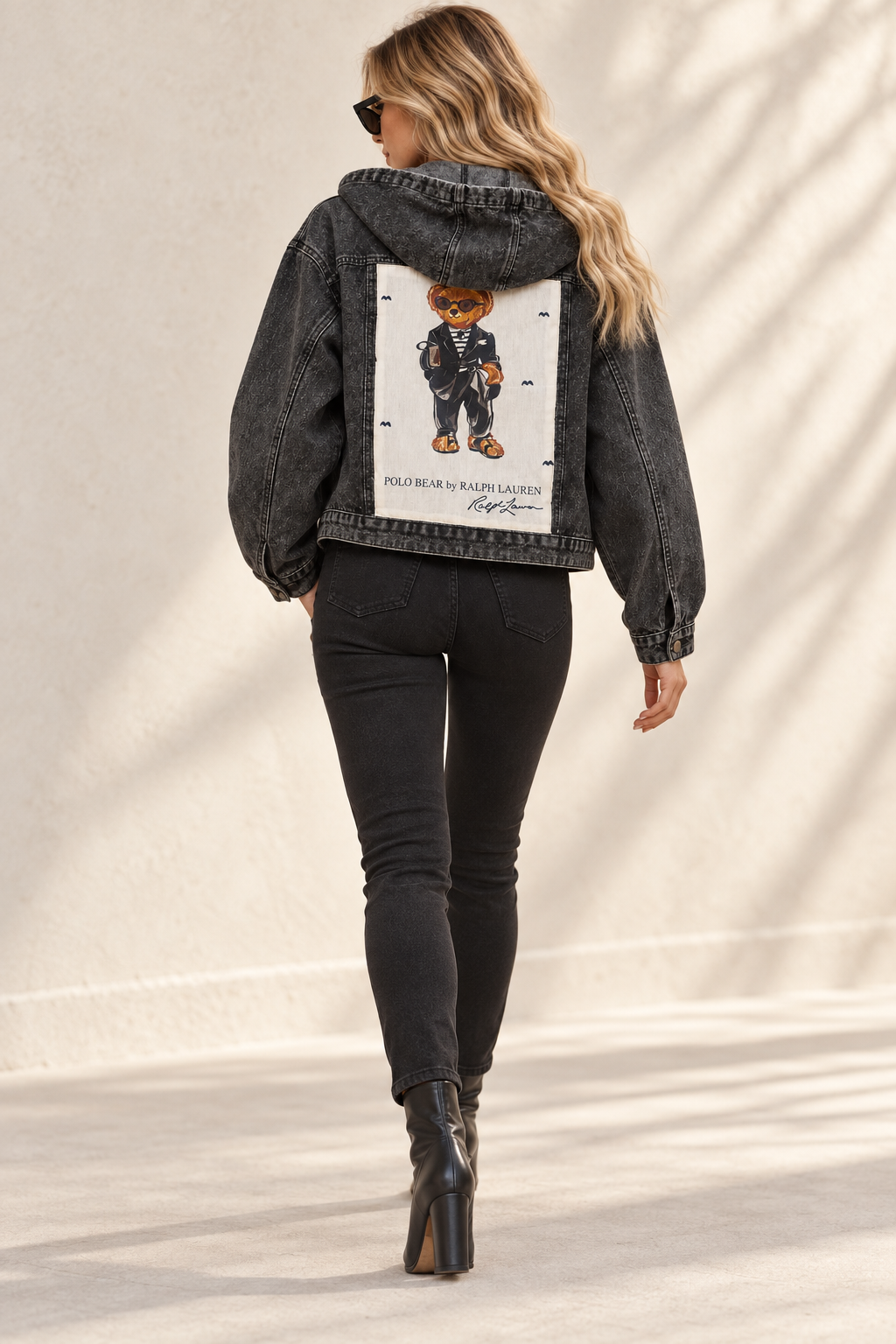 The Ralph Lauren Noir Polo Bear Hooded Jacket | Small