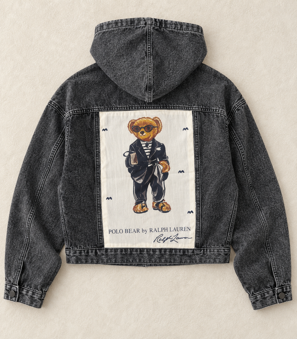 The Ralph Lauren Noir Polo Bear Hooded Jacket | Small