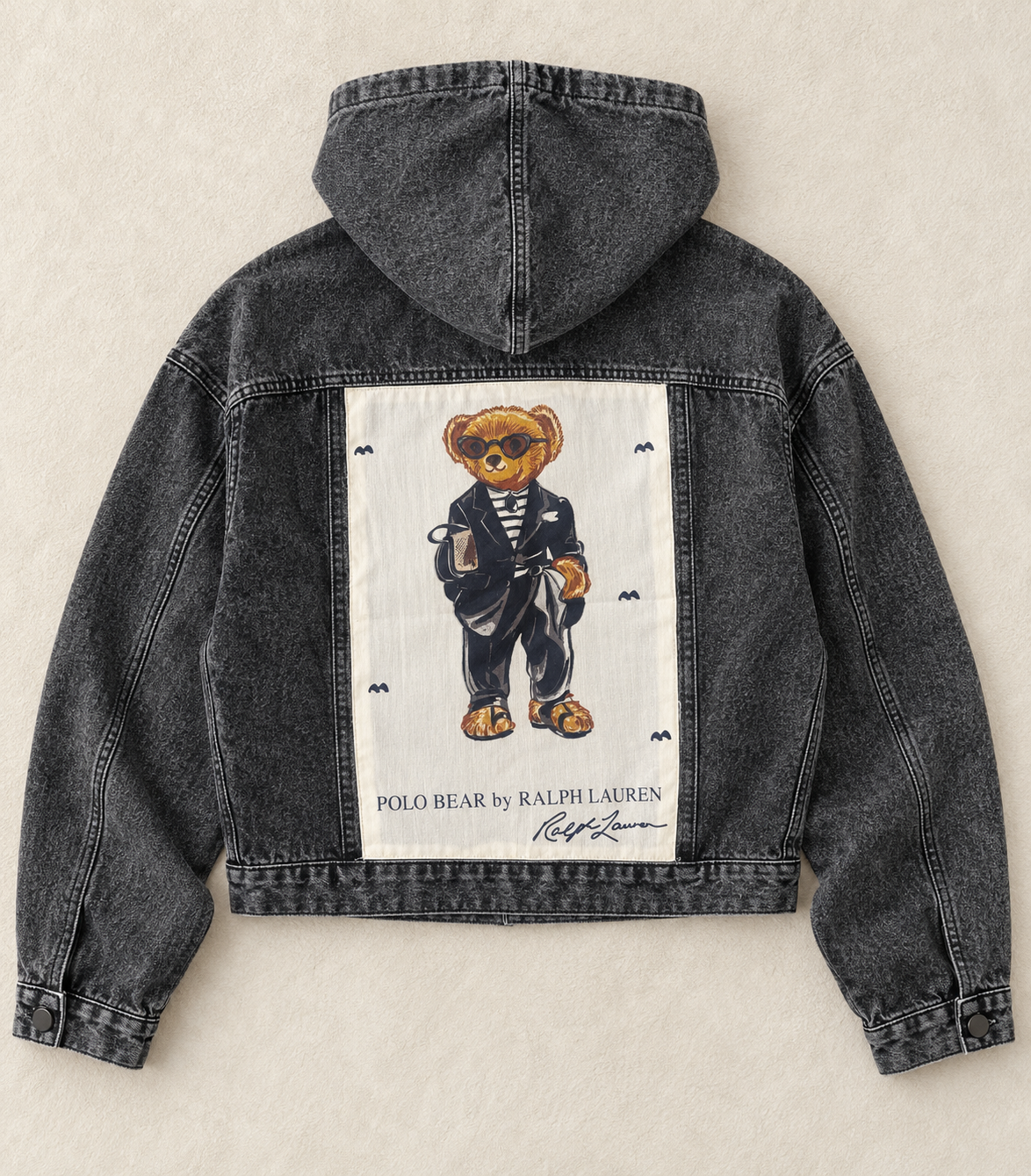 The Ralph Lauren Noir Polo Bear Hooded Jacket | Small