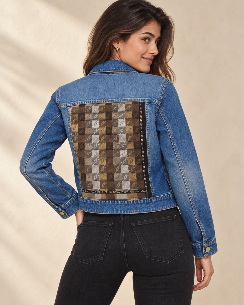 The Fendi Roma Check Denim Jacket