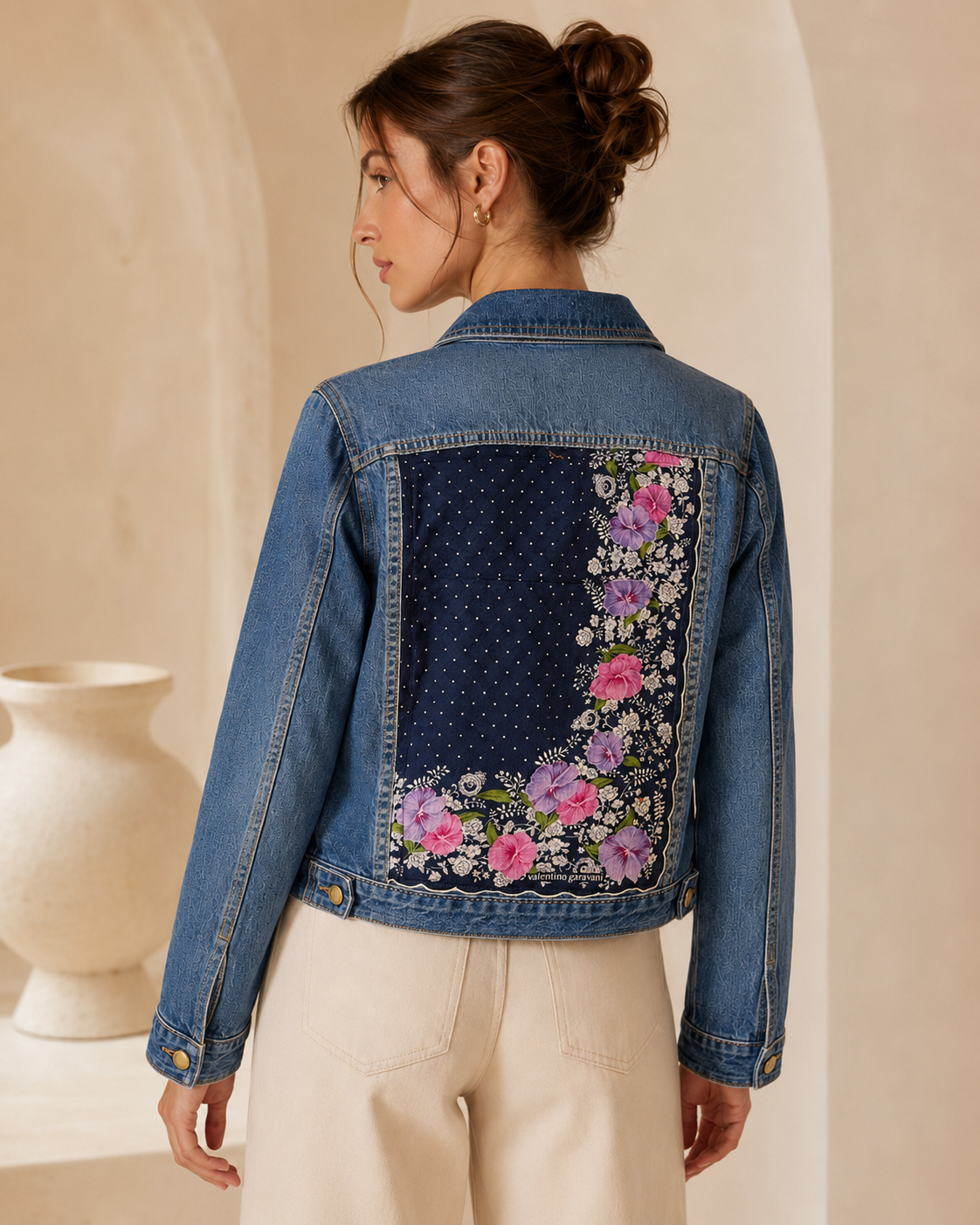 Vintage Valentino Scarf Denim Jacket