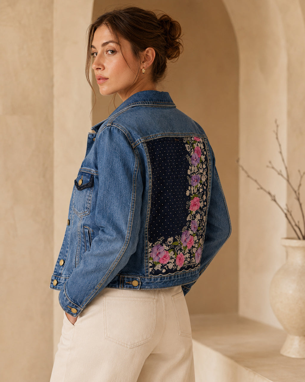 Vintage Valentino Scarf Denim Jacket